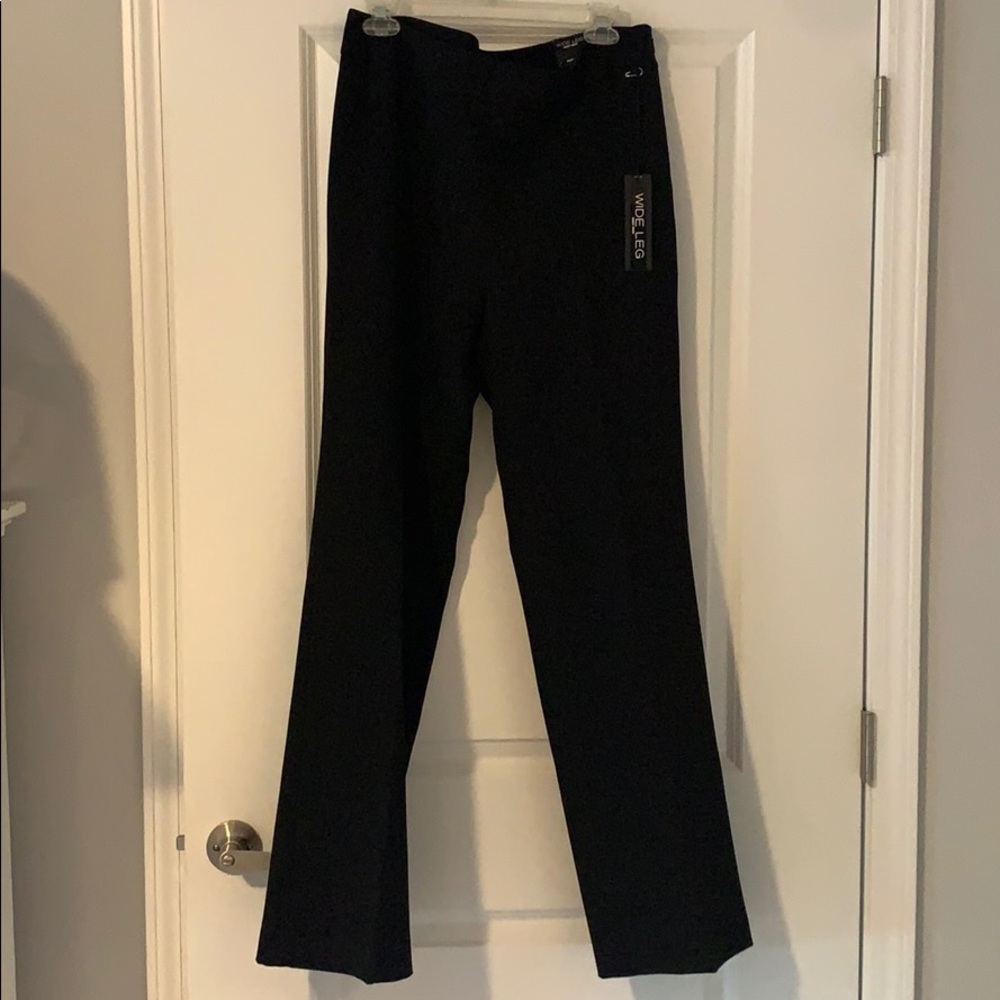 Wide leg, high rise black pants